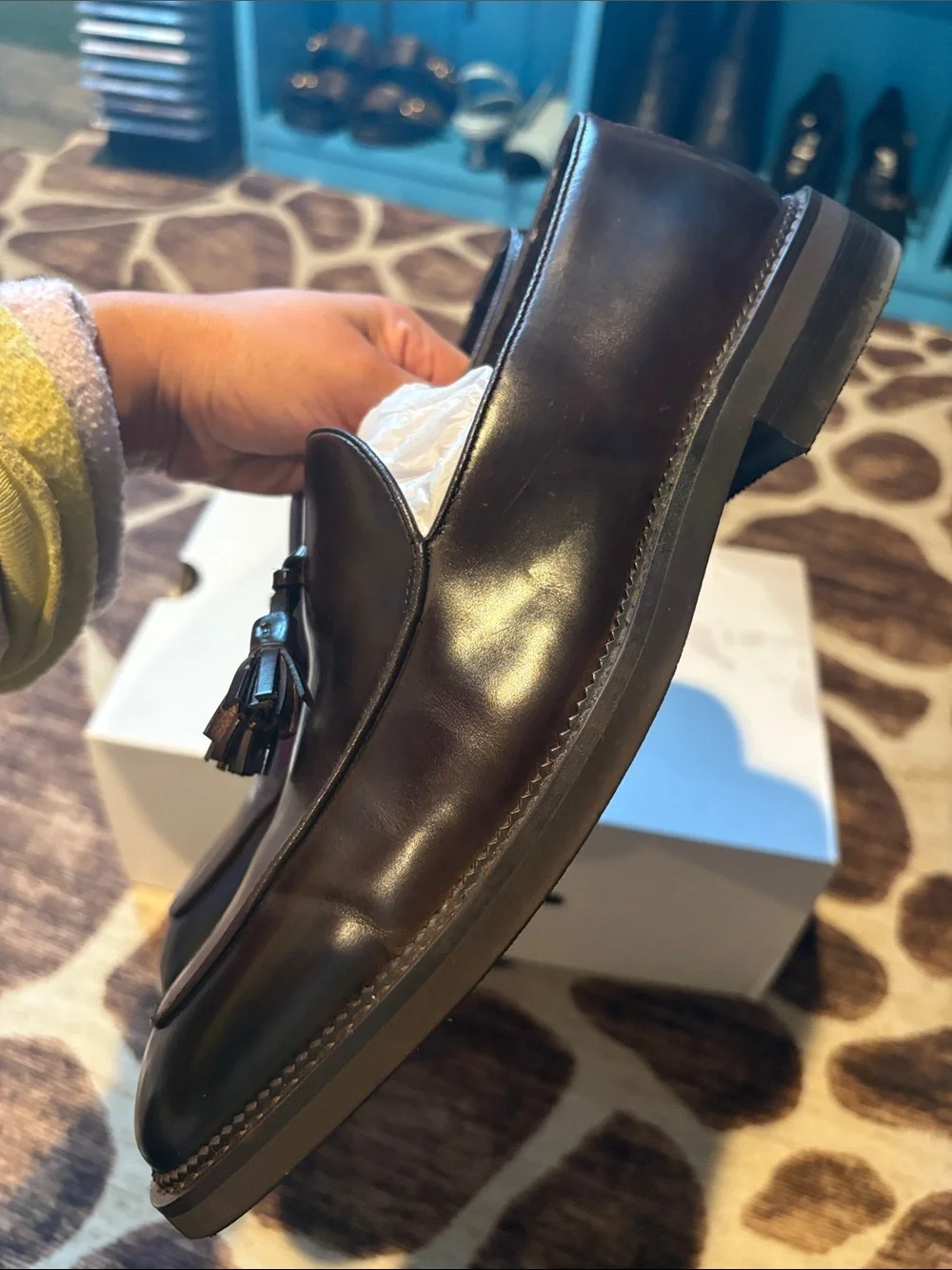 Aldo Portos-201 Men's Leather Tassel Loafers in Dark Brown